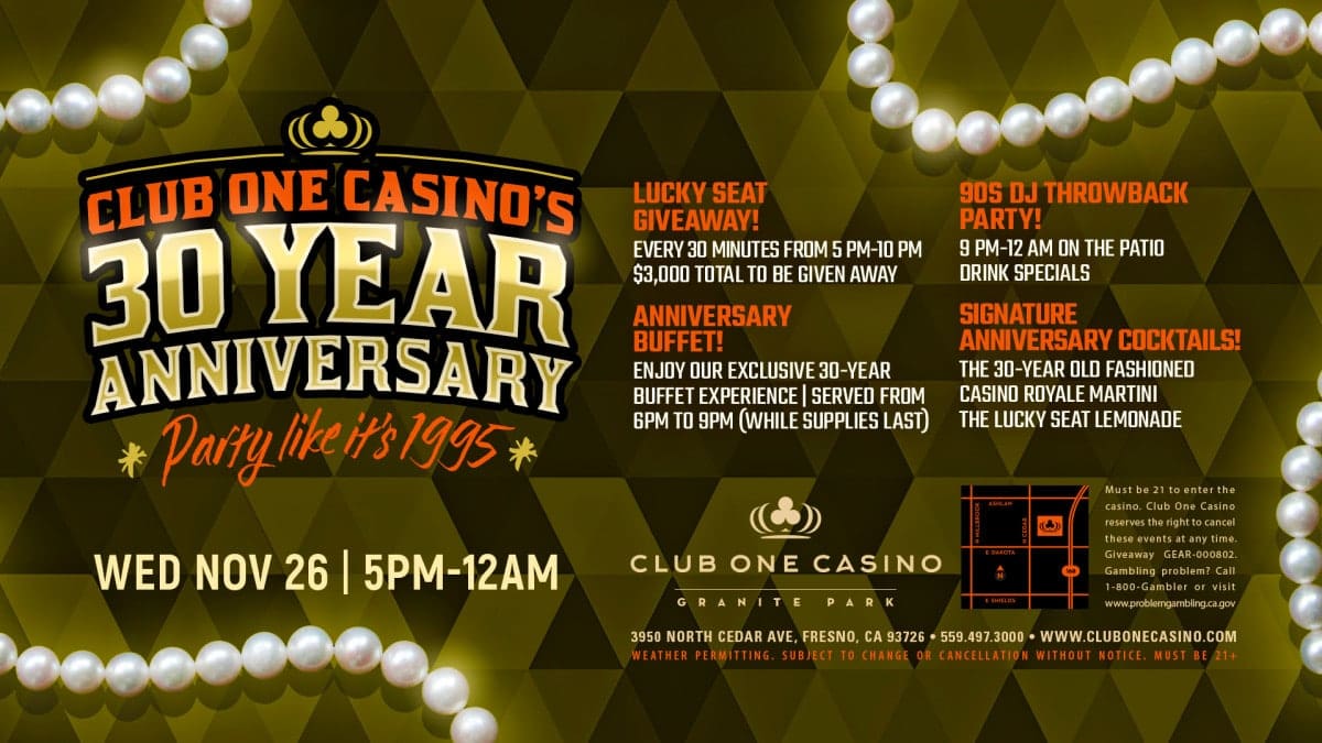 fresno nightlife-club-one-casino-30-year-anniversary