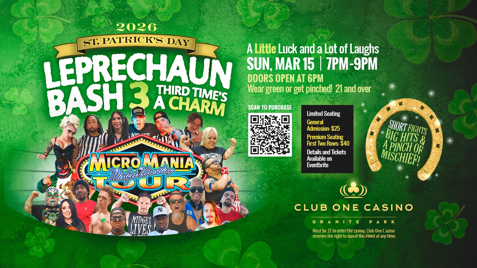Leprechaun Bash 3 in Fresno at Club One Casino St Patrick's Day Event